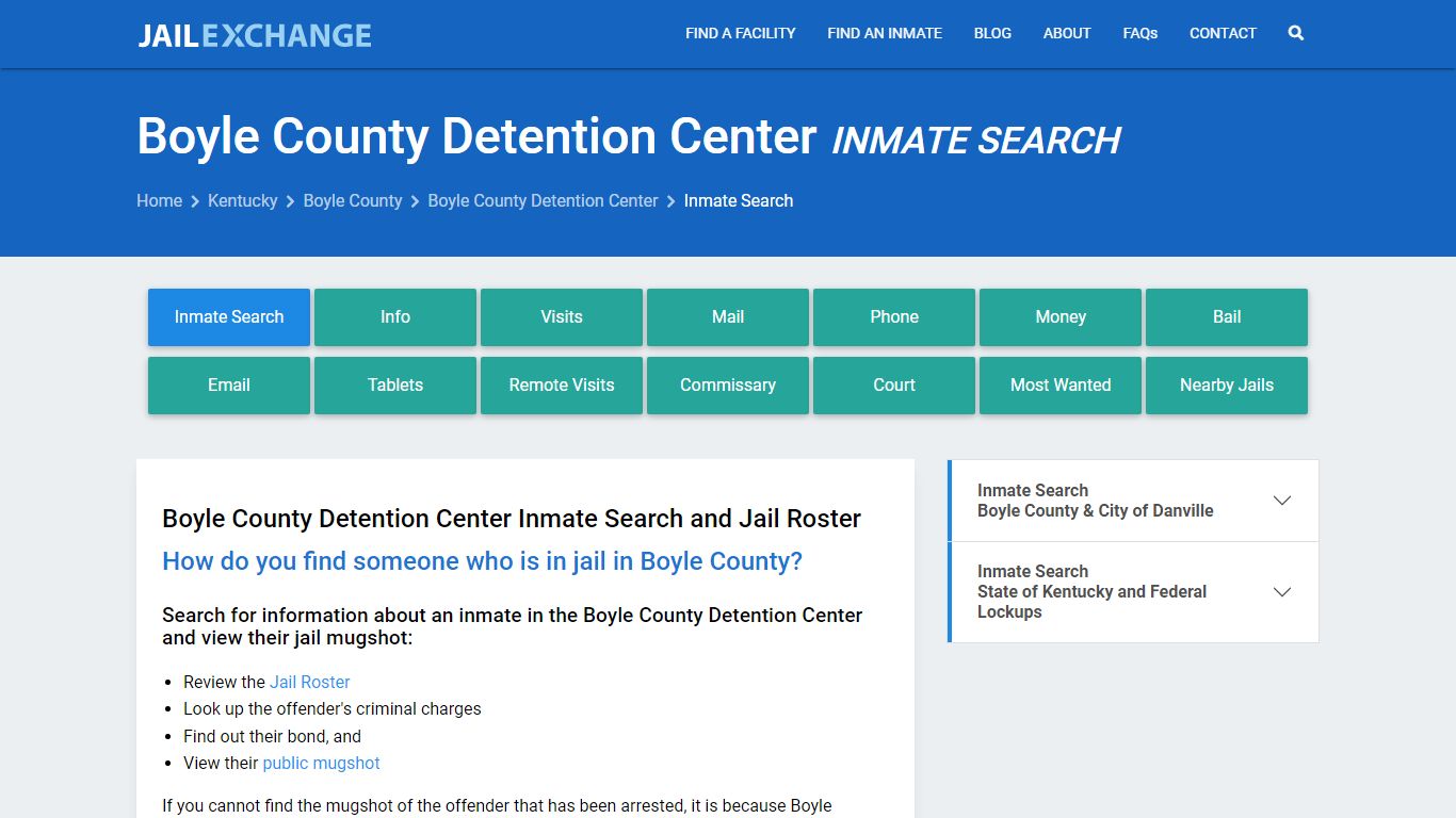 Boyle County Detention Center Inmate Search - Jail Exchange