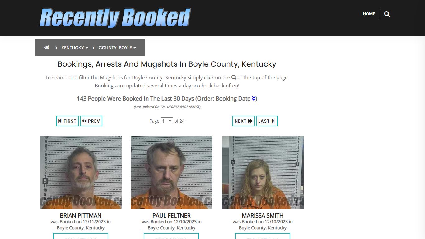 Recent bookings, Arrests, Mugshots in Boyle County, Kentucky